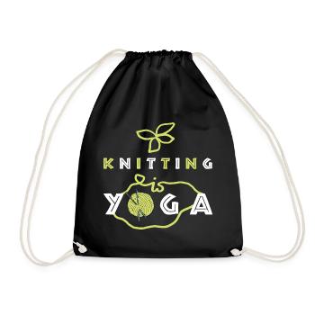 Le tricot, c’est le yoga, le beau tricot et le dicton du yoga - Sac de sport léger - noir - Devant