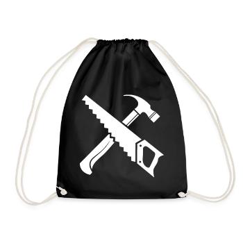 Saw Hammer Tool Symbol Gift Saw Icon - Sac de sport léger - noir - Devant