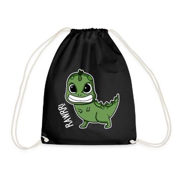 Bébé dinosaure cadeau - Sac de sport léger - noir - Devant