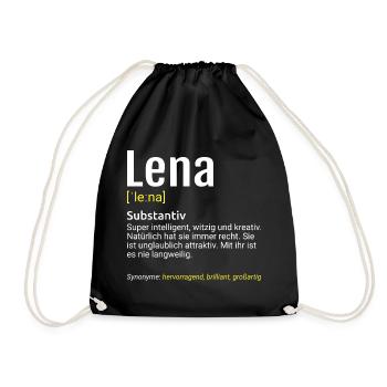 Lena Name Definition - Turnbeutel - Schwarz - Vorne