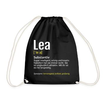 Lea Name Definition - Turnbeutel - Schwarz - Vorne