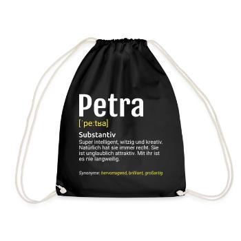 Petra Name Definition - Turnbeutel - Schwarz - Vorne