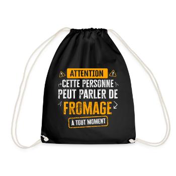 Accro au Fromage Cadeau Drôle Original Fromager - Sac de sport léger - noir - Devant