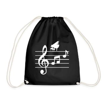 Piano - Drawstring Bag - black - Front