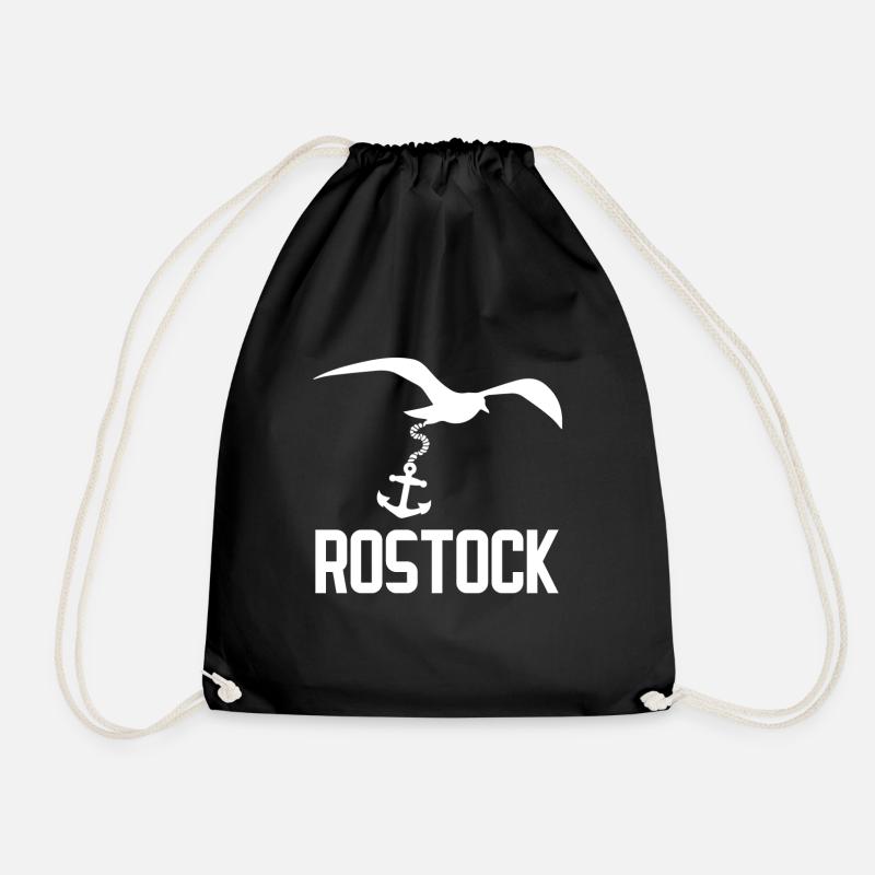 Rostock Rostocker Möwe Anker - Turnbeutel - Schwarz