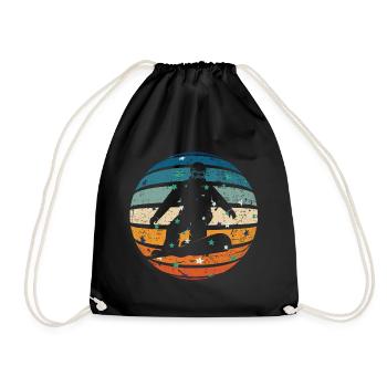 Snowboarder dans la boule de cristal - Sac de sport léger - noir - Devant