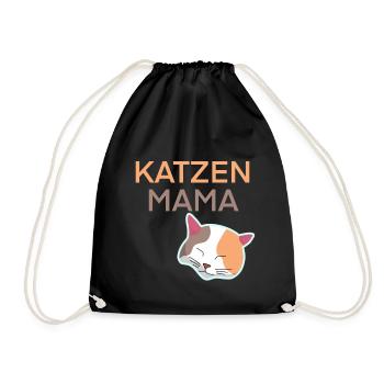 Katzen Mama Motiv für Frauen Tshirt - Turnbeutel - Schwarz - Vorne