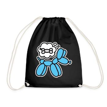 Balloon animal balloon twister balloon dog bone - Drawstring Bag - black - Front
