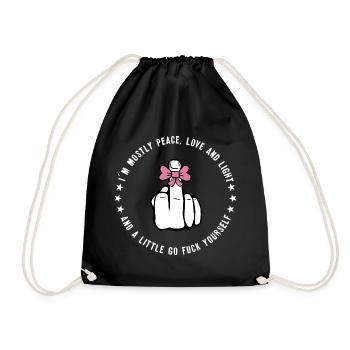 Fuck Peace and Love cool drôle de dicton - Sac de sport léger - noir - Devant