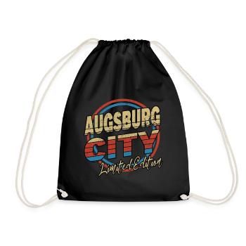 Augsburg Germany City Font 80s Style - Drawstring Bag - black - Front