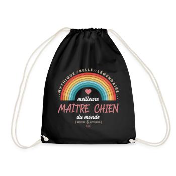 Meilleure maitre chien du monde - Sac de sport léger - noir - Devant
