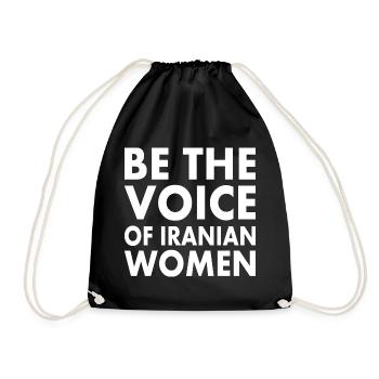 Be the voice of iranian women iran - Drawstring Bag - black - Front