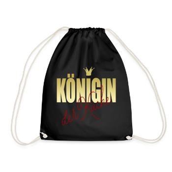 KÖNIGIN der Küche - Turnbeutel - Schwarz - Vorne