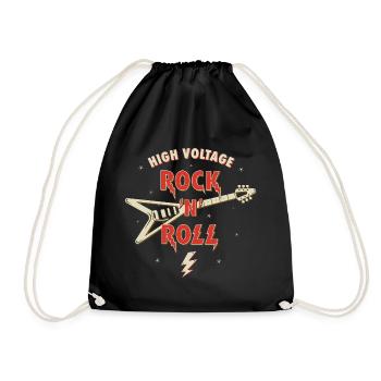 High Voltage Rock'N'Roll - Drawstring Bag - black - Front