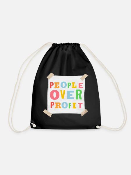 People Over Profit - Turnbeutel - Schwarz