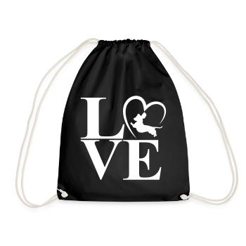 Dachshund Dackel Love Heart - Turnbeutel - Schwarz - Vorne