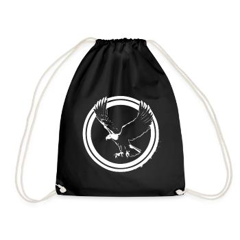Logo Eagle en rond - Sac de sport léger - noir - Devant