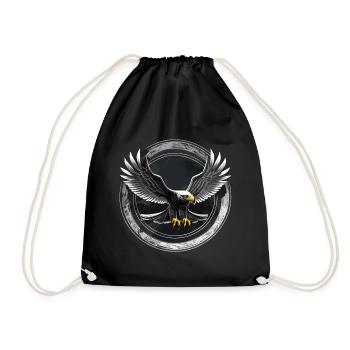 Logo de l’aigle dans le cercle - Sac de sport léger - noir - Devant