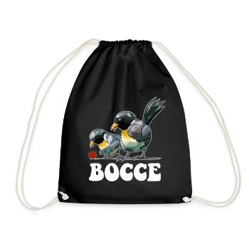 Boccespieler Spruch Ball Vogel mit Jack Bocci - Turnbeutel - Schwarz - Vorne