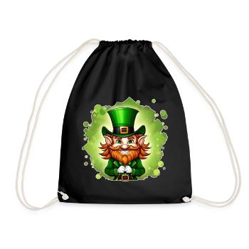 Saint Patricks Day Irish Kobold Leprechaun Wichtel - Turnbeutel - Schwarz - Vorne