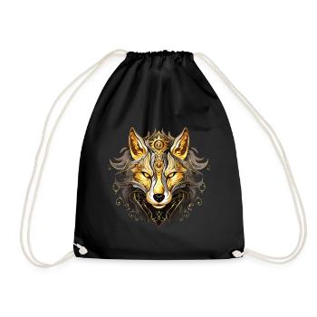 Wolf Wolf Head Gold Mystical Nature Wilderness Art - Sac de sport léger - noir - Devant