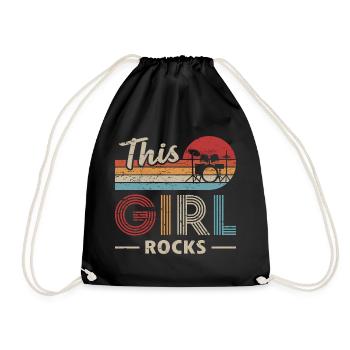 This Girl Rocks Drummer - Drawstring Bag - black - Front