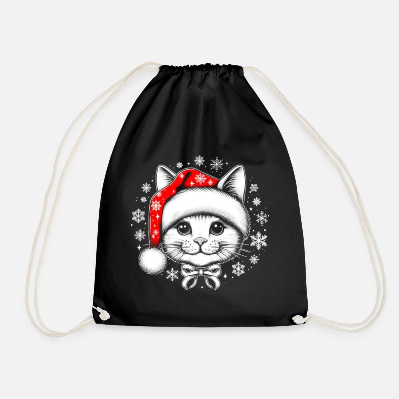Christmas cat - Sac de sport léger - noir