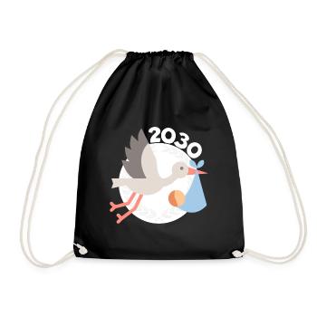 Cigogne avec bébé 2030 - Sac de sport léger - noir - Devant