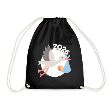 Cigogne avec bébé 2026 - Sac de sport léger - noir - Devant