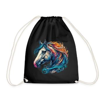 Horse - Drawstring Bag - black - Front