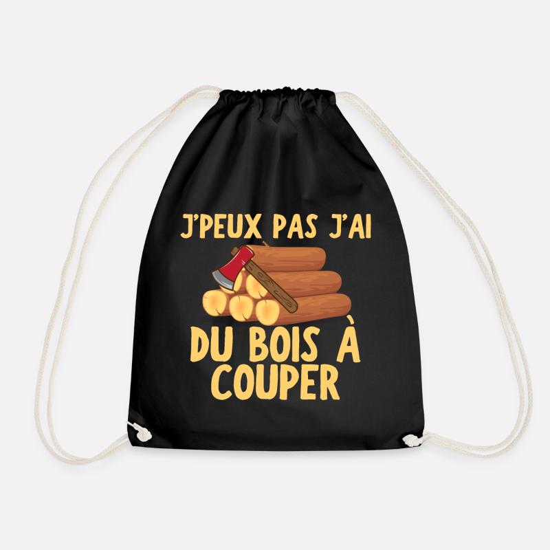 J peux pas j ai du bois à couper - Sac de sport léger - noir