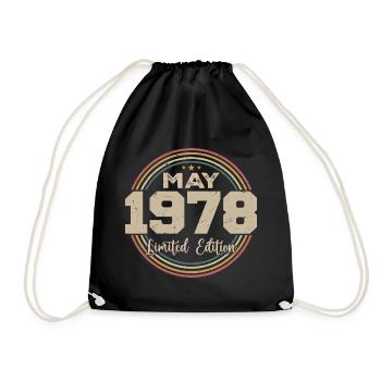 Mai 1978 Vintage Nées En Mai 1978 Anniversaire - Sac de sport léger - noir - Devant