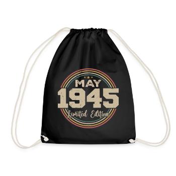 Mai 1945 Vintage Nées En Mai 1945 Anniversaire - Sac de sport léger - noir - Devant