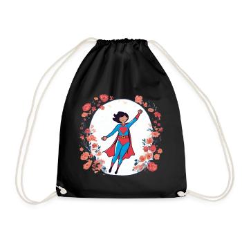 Super-Mom - Drawstring Bag - black - Front