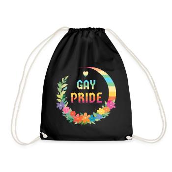 LGBTQIA+ Schwule und Lesben - Turnbeutel - Schwarz - Vorne