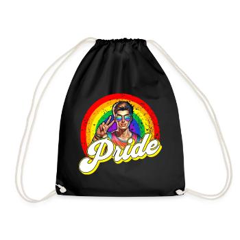Pride Gay CSD Love LGBTQ Colors of the Rainbow - Drawstring Bag - black - Front
