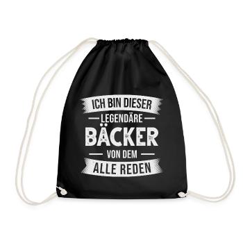 Bäcker Bäckermeister Bäckerei Backen - Turnbeutel - Schwarz - Vorne