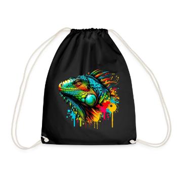 Leguan - Turnbeutel - Schwarz - Vorne