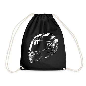 Rennfahrer Helm Auto Motorrad Symbol Illustration - Turnbeutel - Schwarz - Vorne