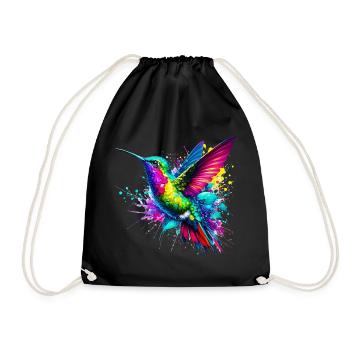 Kolibri - Turnbeutel - Schwarz - Vorne