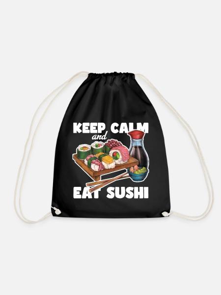 Cooles hangezeichnetes Sushi Geschenk Japan Manga - Turnbeutel - Schwarz