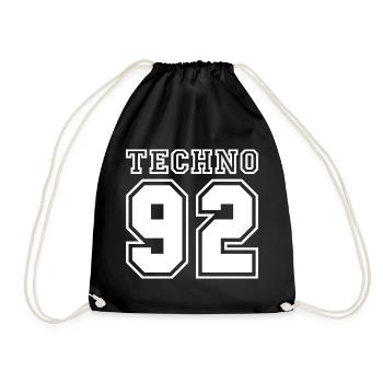 TECHNO 92 - Drawstring Bag - black - Front