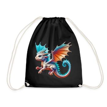 Drache - Turnbeutel - Schwarz - Vorne