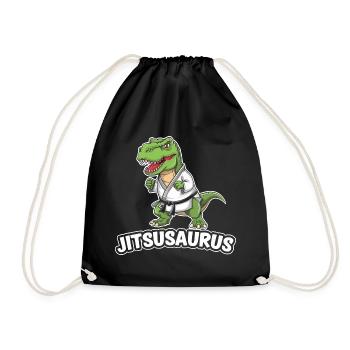 Dinosaure Jitsusaurus en équipement de Jiu-Jitsu - Sac de sport léger - noir - Devant