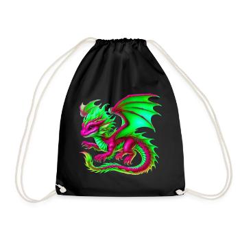 Dragon - Drawstring Bag - black - Front