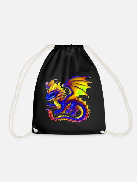 Drache - Turnbeutel - Schwarz