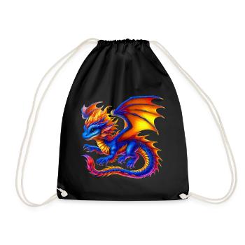 Drache - Turnbeutel - Schwarz - Vorne