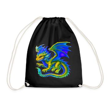 Dragon - Drawstring Bag - black - Front