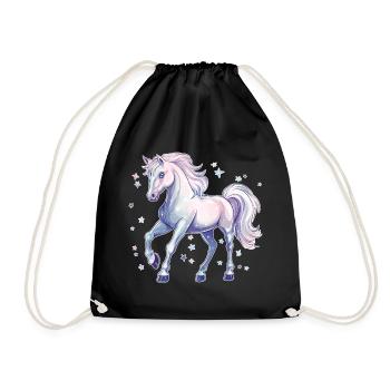 Horse with stars - Drawstring Bag - black - Front