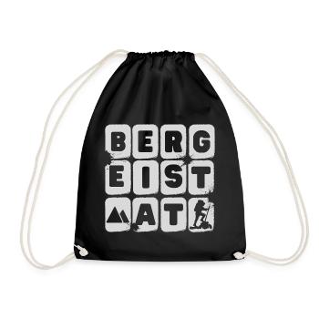 BErGEISTAT - BErGEISTERT, Wortspiel, dialekt - Turnbeutel - Schwarz - Vorne